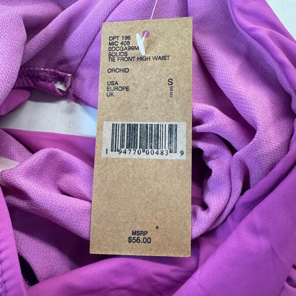 Amavi High Waist Tie Front Bikini Bottom Purple NWT Size Small - Picture 3 of 7